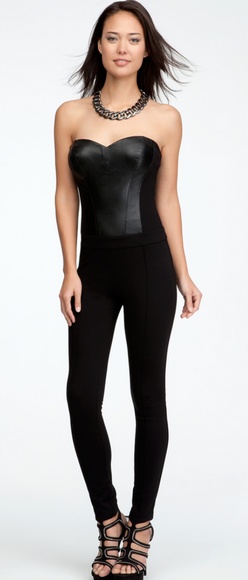 bebe Pants - 50% off! Bebe leather bustier jumpsuit catsuit